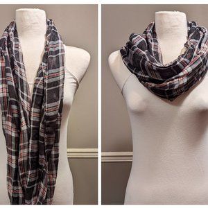 Black Red White Plaid Scarf